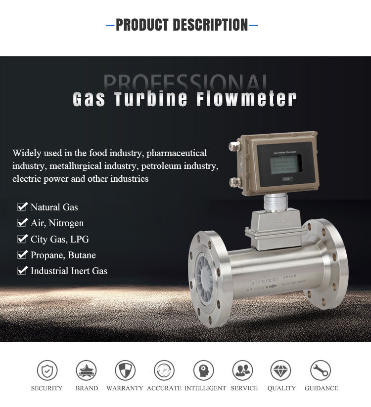 Gas turbine flow meter with RS485 Communicate LPG Gas Flow Stainless Steel Industrial Turbine Gas Air Flow meter factory