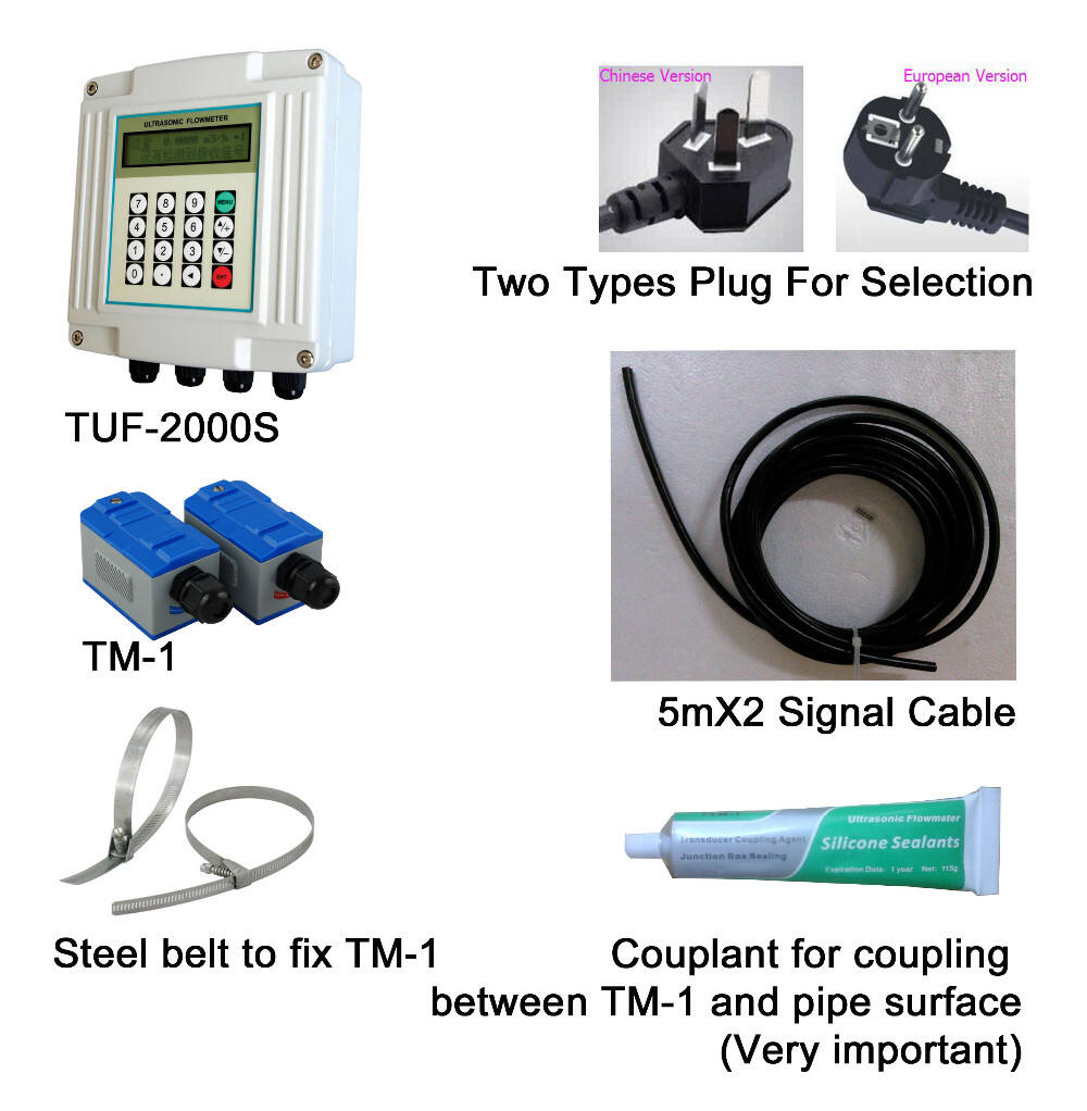 product chilled water ultrasonic flowmeter digital rs485 clampon sensor portable ultrasonic flowmeter fix mount analog modbus flowmeter-5