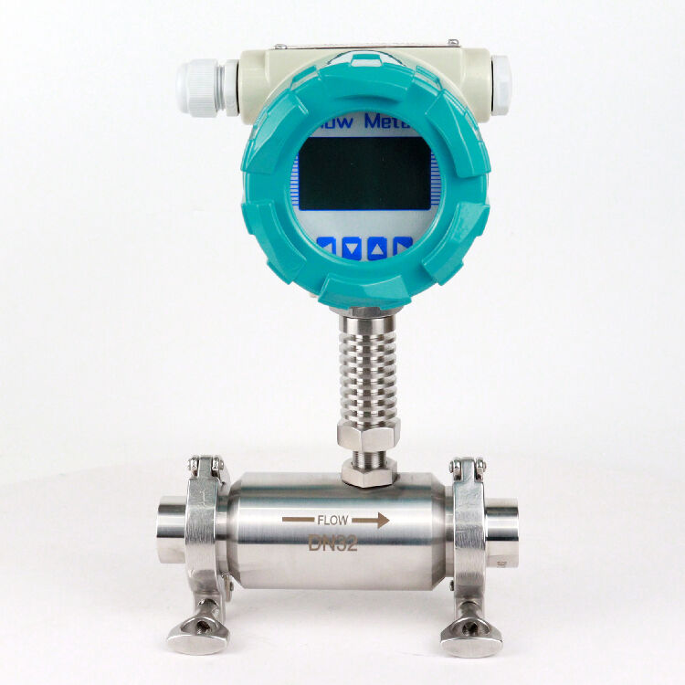 Stainless steel chemical distilled gin sanitary RS485 food industry turbine flow meter milk beer manufacture