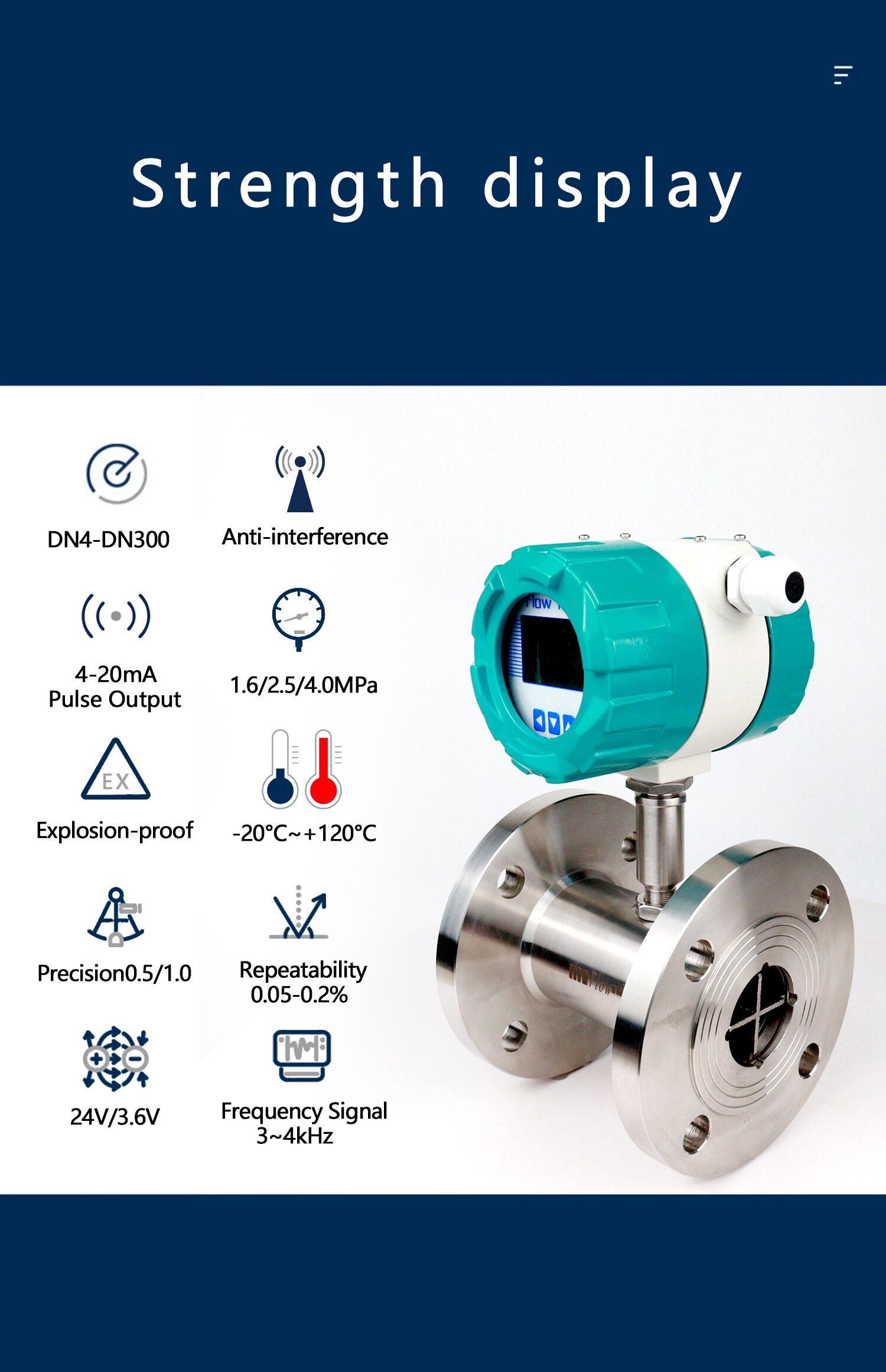 liquid milk full bore  Battery Supply Digital vegetable oil 4-20ma liquid alcohol LCD Display Electronic turbine flow meter manufacture