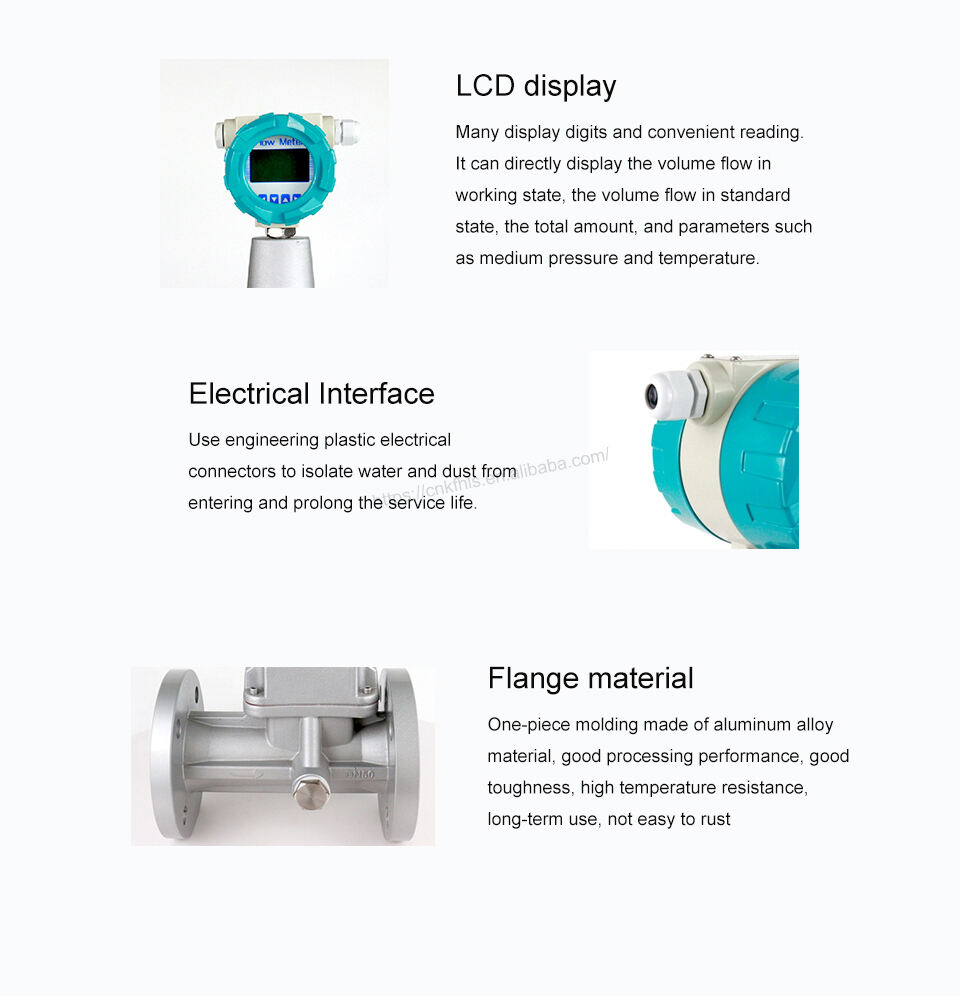 1 1/2 inch gas procession flow meter with T&P compensation gas spinning flow sensor for LPG digital vortex flow meter manufacture