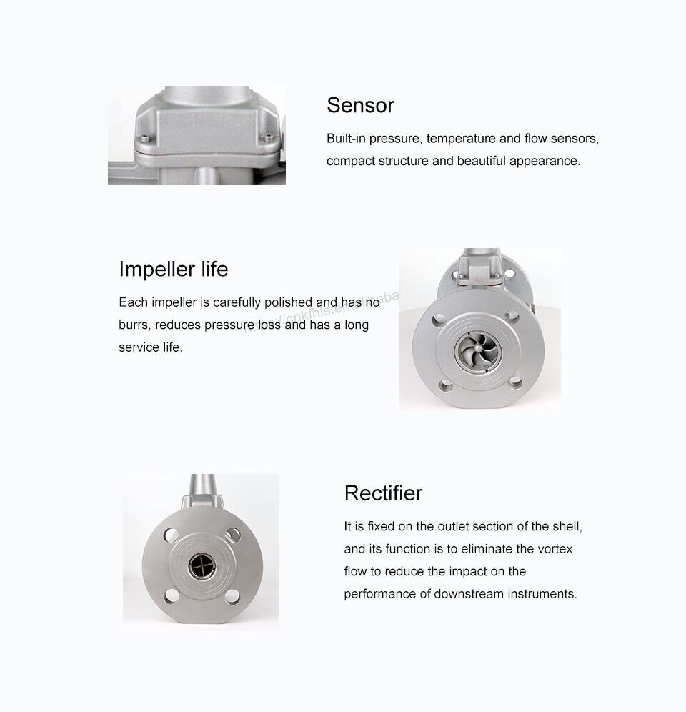 1 1/2 inch gas procession flow meter with T&P compensation gas spinning flow sensor for LPG digital vortex flow meter details