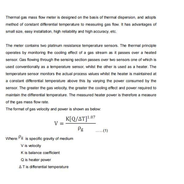 Exploring the principle of heat transfer in thermal flow meters