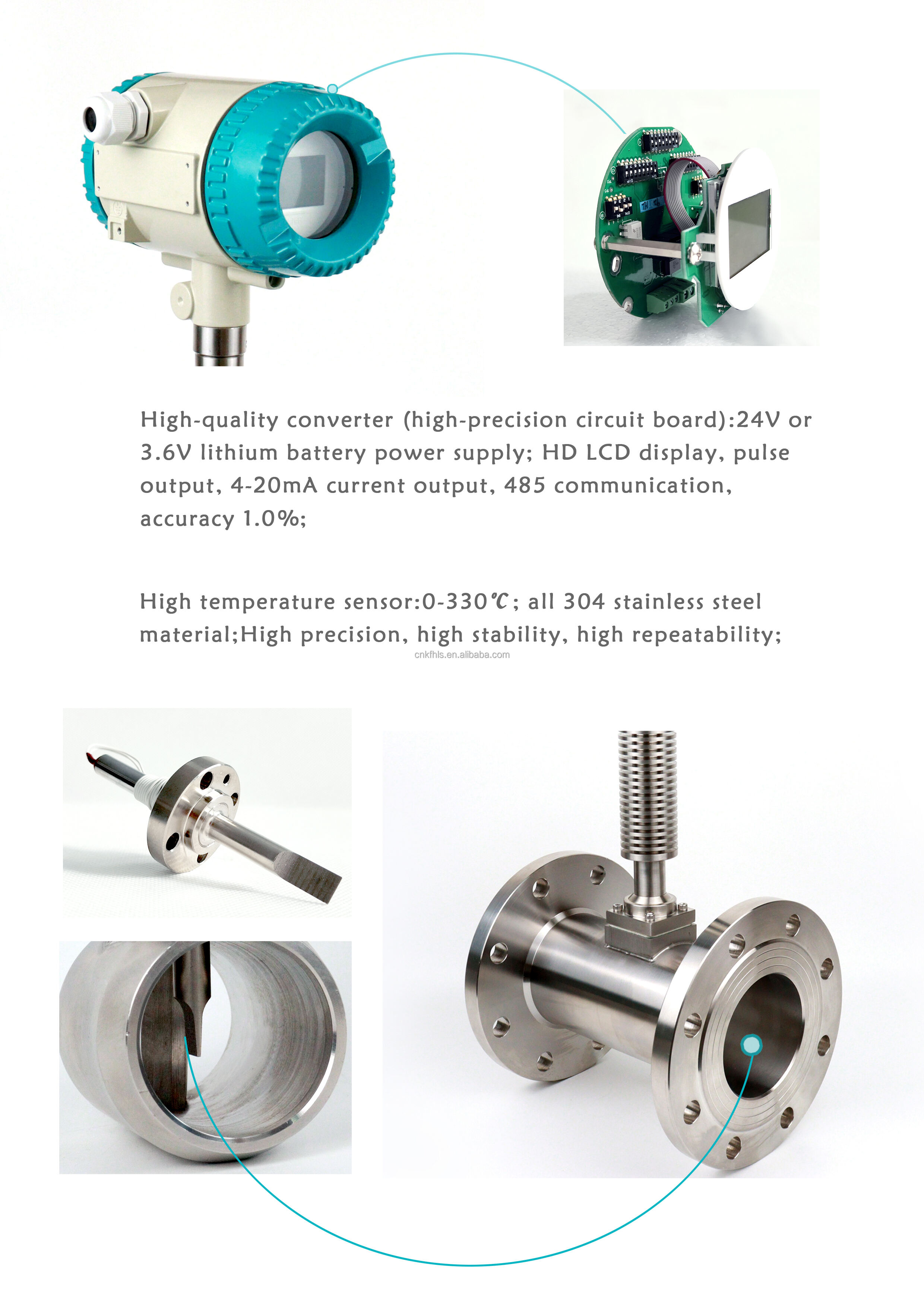 2 inch RS485 modbus gas mass vortex flow meter with T&P compensation for hot steam measuring flowmeter air vortex flow meter manufacture