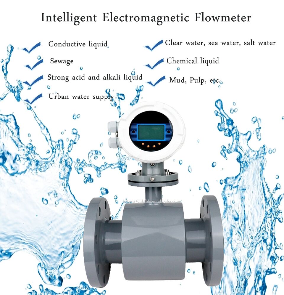 Electromagnetic flowmeter chemical plant ptfe liner 316l electrode flange flowmeter RS485 DN50 4-20mA sewage treatment flowmeter supplier