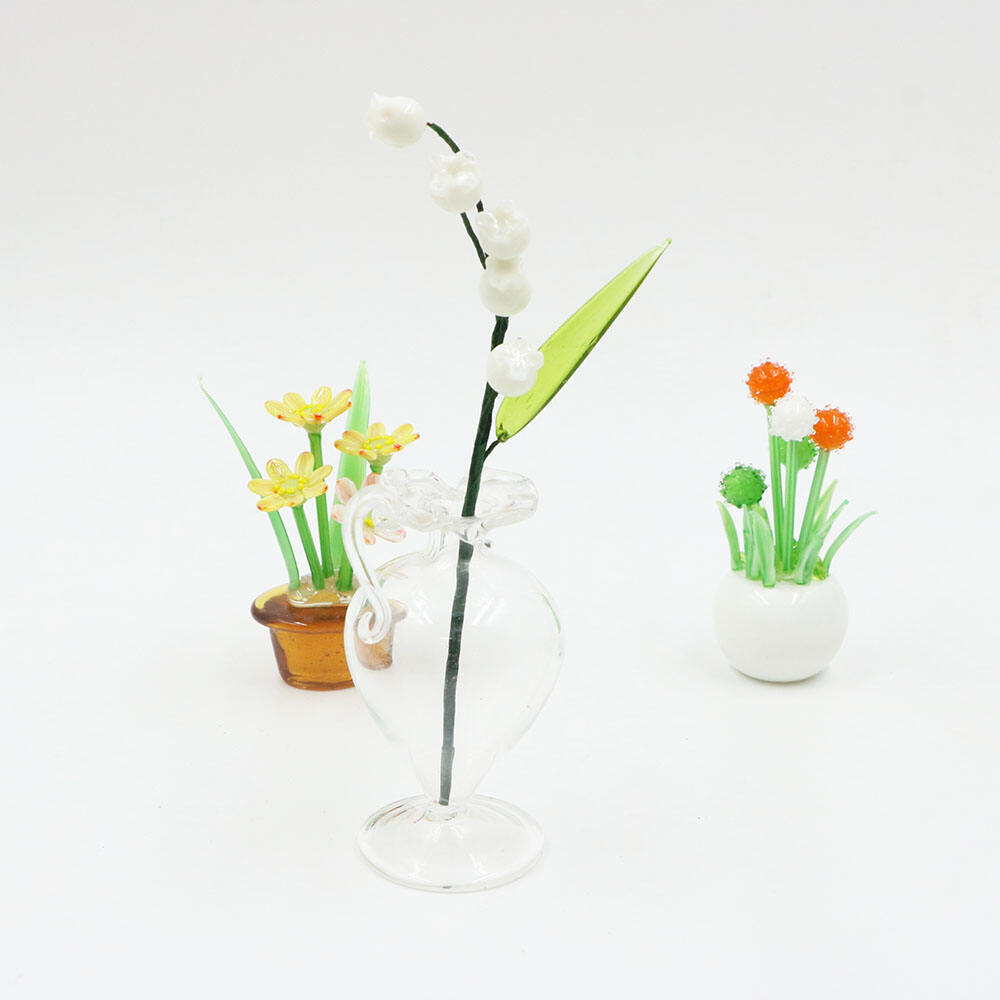 Wholesale  Handmade lampwork borosilicate glass plant vase transparent glass clear vase for flowers details