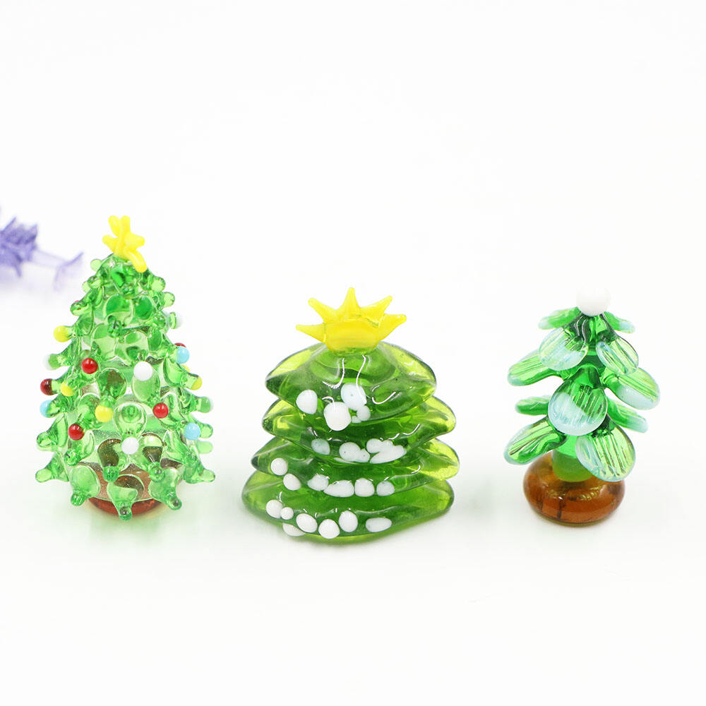 Handmade Art Murano Blown Glass Christmas Ornaments Decorations Christmas Tree For Tabletop Decoration supplier