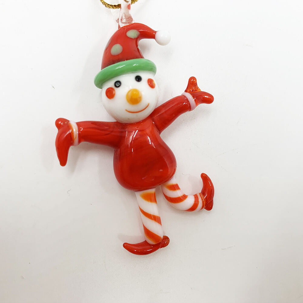 2023 New Arrival Handmade Hanging Murano Christmas Lampwork Glass Figurine Ornament factory