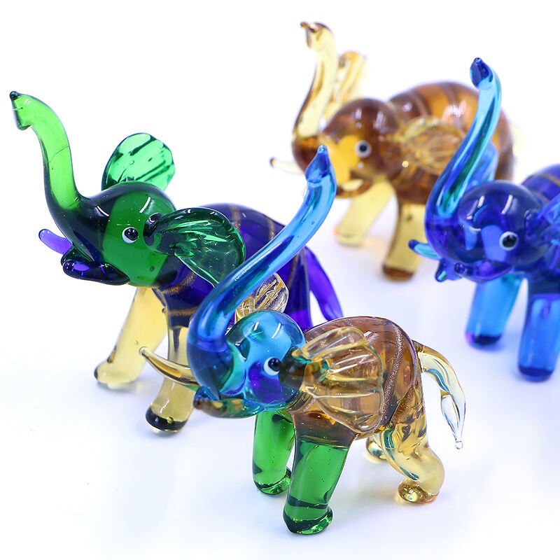 Multicolor Collection Drunk Glass Large Blue Elephant Statue Decoration Pictures Sculpture supplier