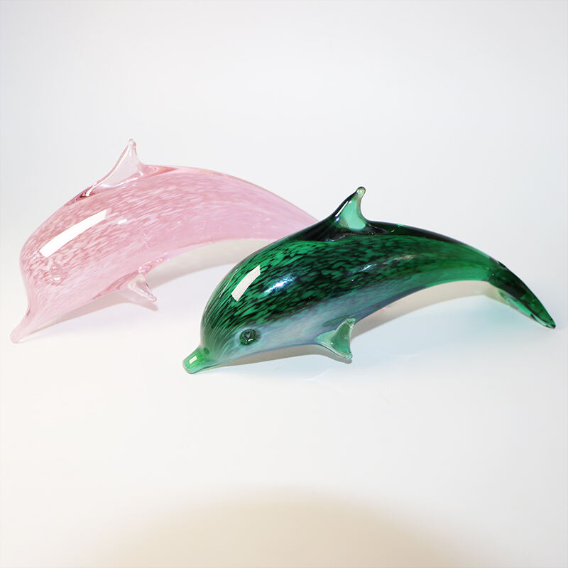 Factory OEM ODE Miniature Animals Murano Glass Dolphin Figurines for Household decoration factory