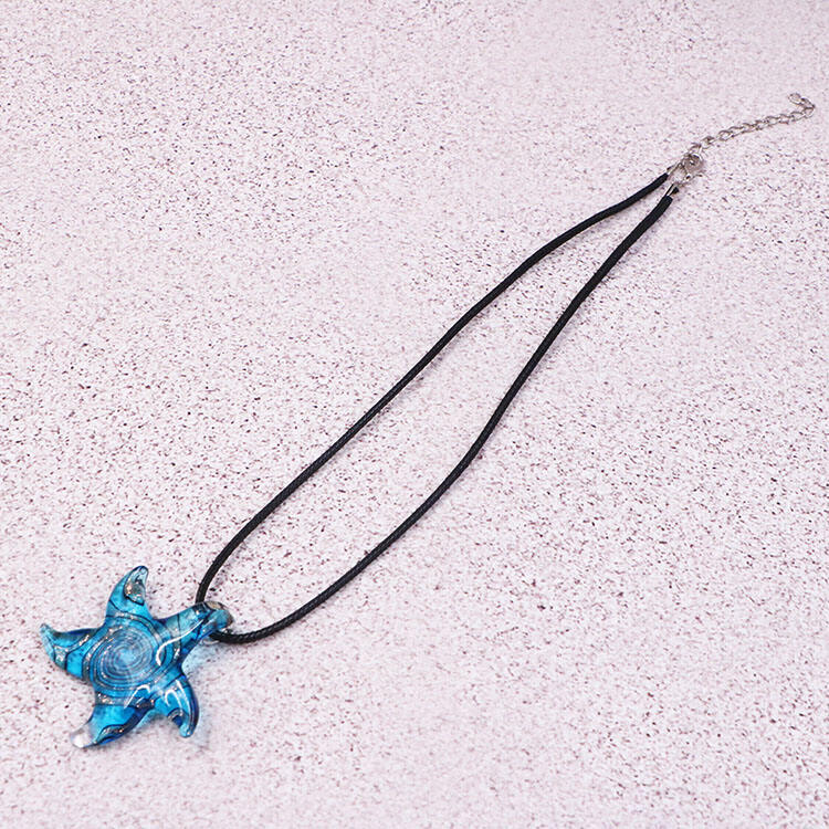 New Arrival Murano Lampwork Handmade Art Glass Starfish Pendant Necklace for Jewelry Making details