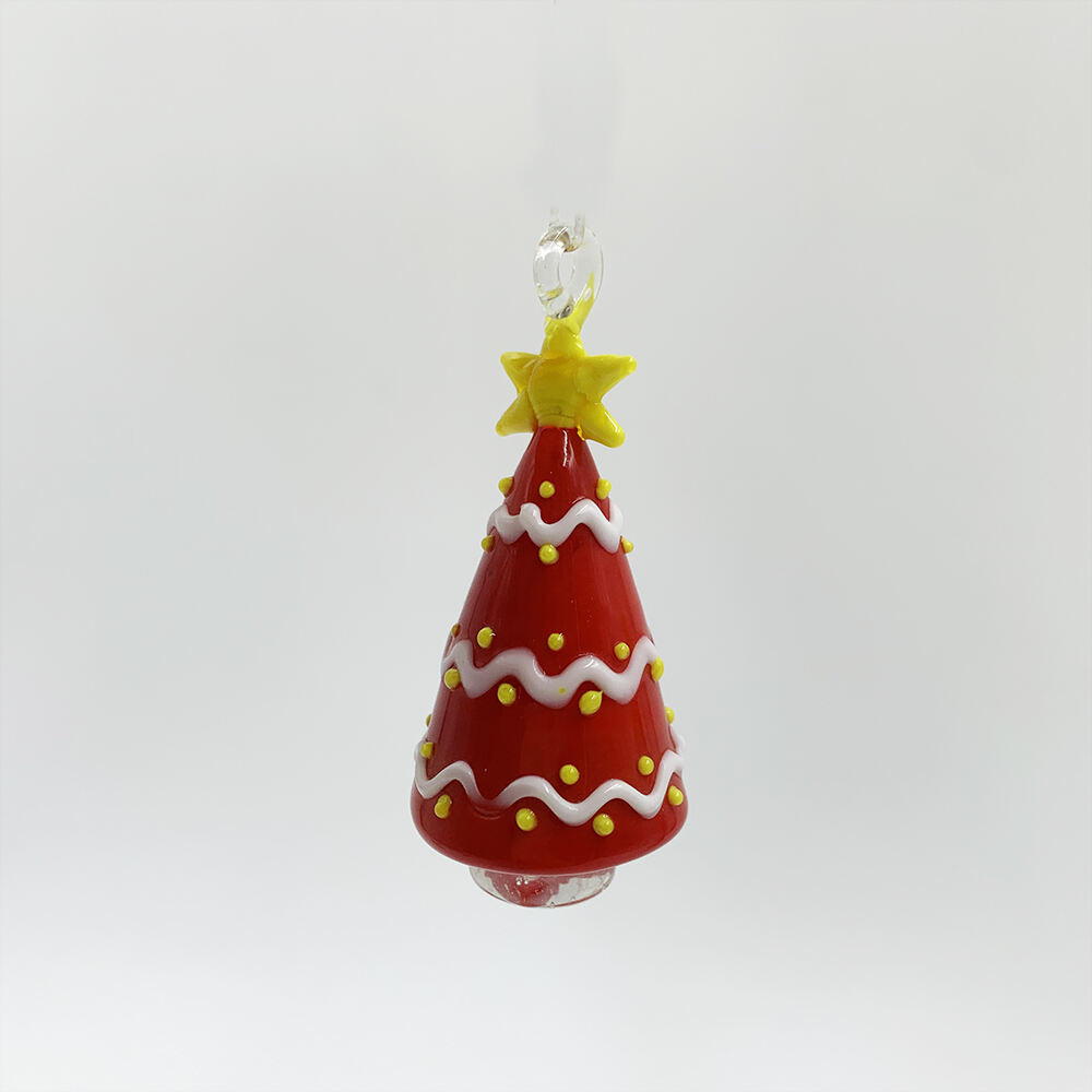 2023 New Arrival Handmade Hanging Murano Christmas Lampwork Glass Figurine Ornament factory