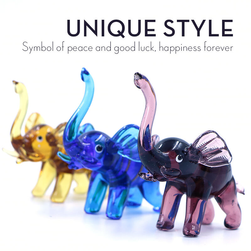 Multicolor Collection Drunk Glass Large Blue Elephant Statue Decoration Pictures Sculpture factory