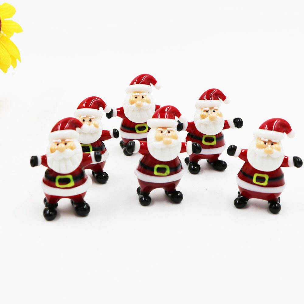 Red Ceramic Vintage Classic Custom Glass Christmas Ornament Santa Claus Statue Decoration supplier