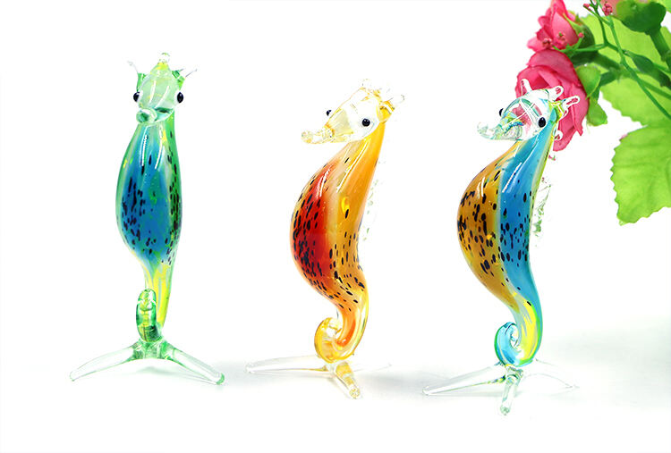 Wholesale Suppliers Custom Lampwork Glass Seahorse Aquarium Animal Statue Figurine Ocean manufacture