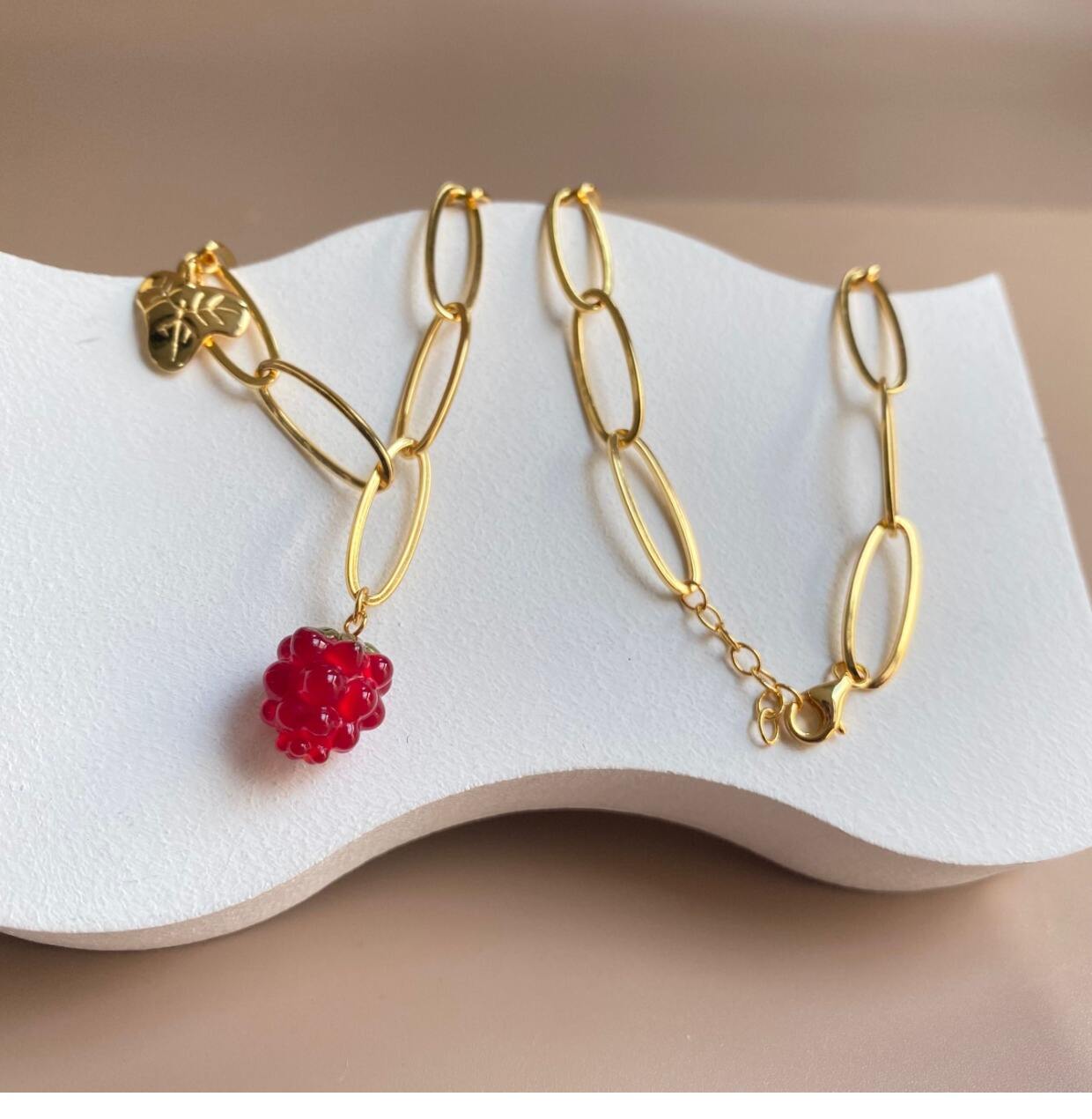 Wholesale Fashion Cute Necklace Ear Stud Fruit Dangle Necklace Personality Gold Plated Jewelry Set For Women factory