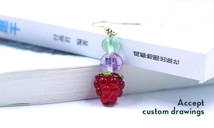 High quality Color mixing murano pink red raspberry glass beads for jewelry making details