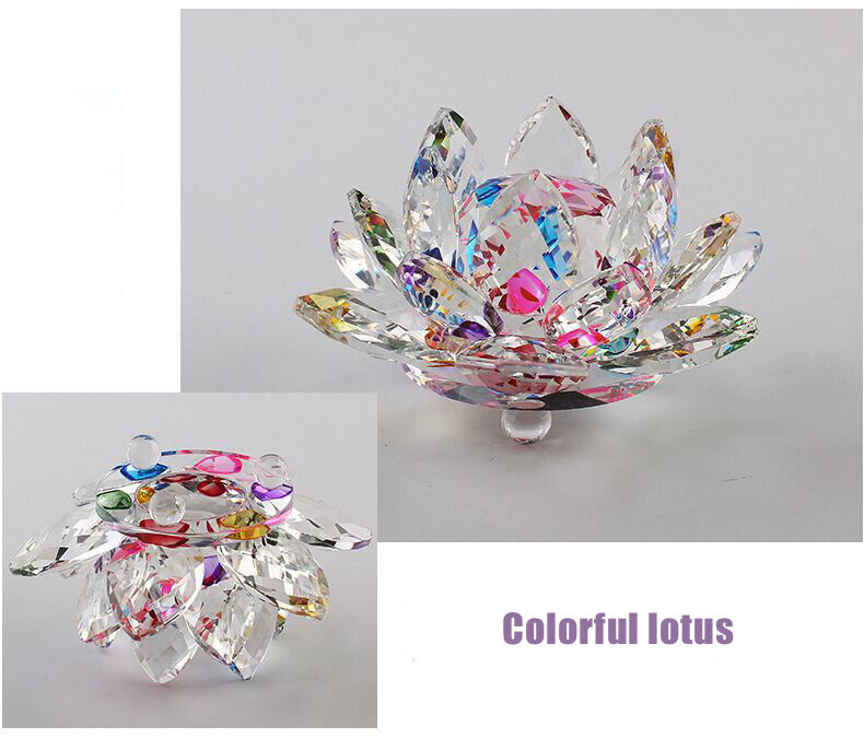 Wholesale Buddha Supplies Crystal Glass Crafts K9 Crystal Lotus Fengshui Crystal Flower supplier