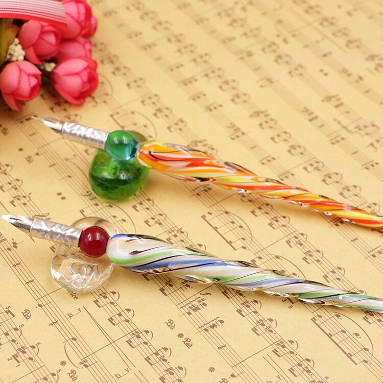 Handmade Borosilicate Murano Glass Dip Pen Holder manufacture