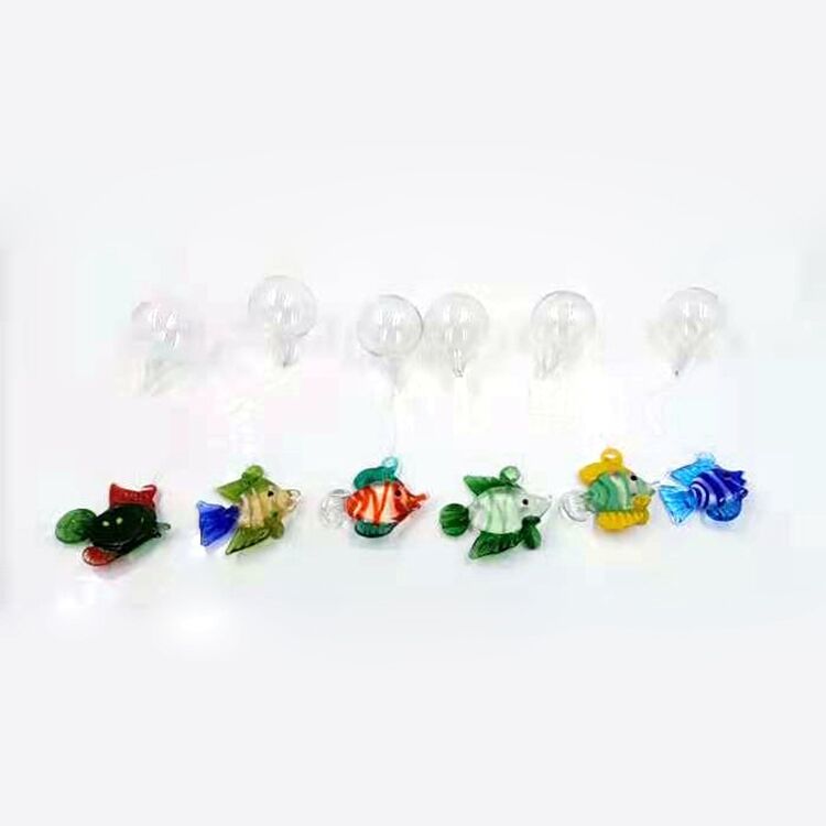 Mixed Designs Lampwork Floating Ball Murano Glass Bubble Fish For Aquarium Tank Decoration manufacture