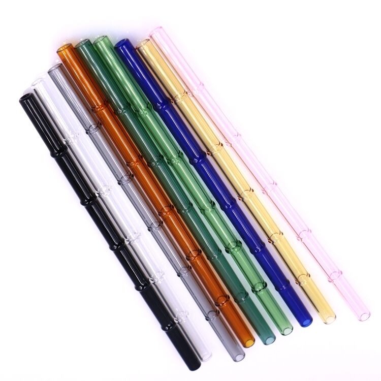 10mm Eco Friendly Reusable Borosilicate Straight Curved Bent Glass Drinking Straw manufacture