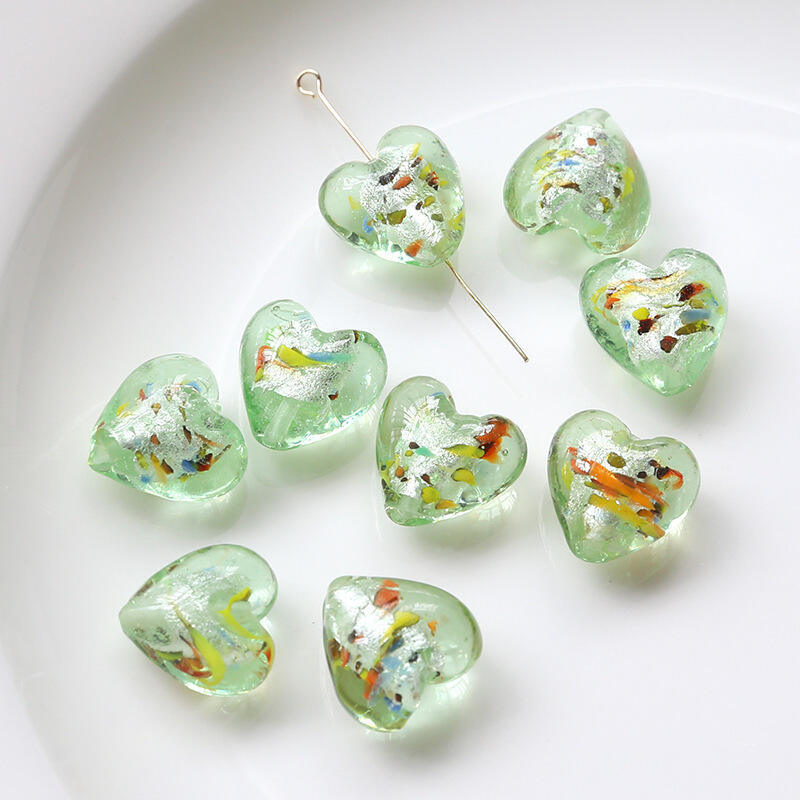 Murano Lampwork Glass loose beads Valentine Heart Beads For Jewelry Making supplier