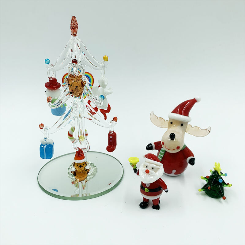 Handmade Art Murano Blown Glass Christmas Ornaments Decorations Christmas Tree For Tabletop Decoration supplier