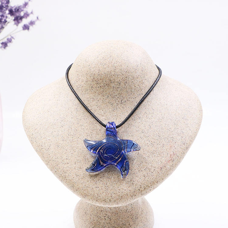 New Arrival Murano Lampwork Handmade Art Glass Starfish Pendant Necklace for Jewelry Making factory