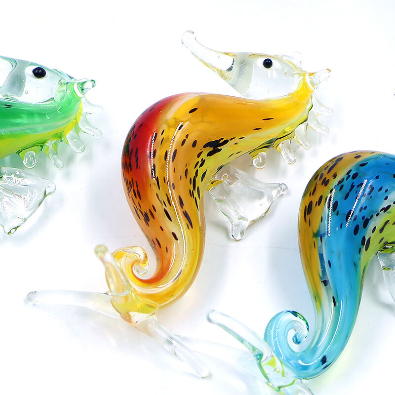 Wholesale Suppliers Custom Lampwork Glass Seahorse Aquarium Animal Statue Figurine Ocean details