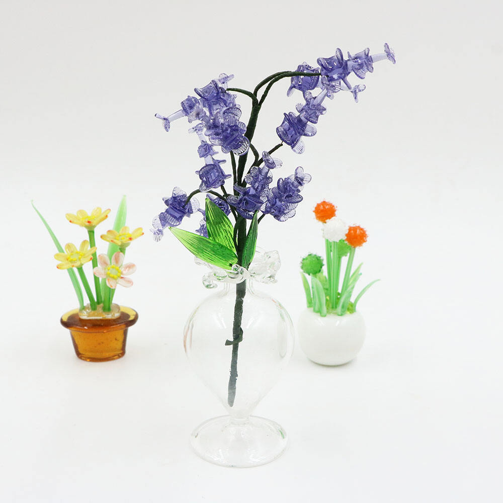 Wholesale  Handmade lampwork borosilicate glass plant vase transparent glass clear vase for flowers details