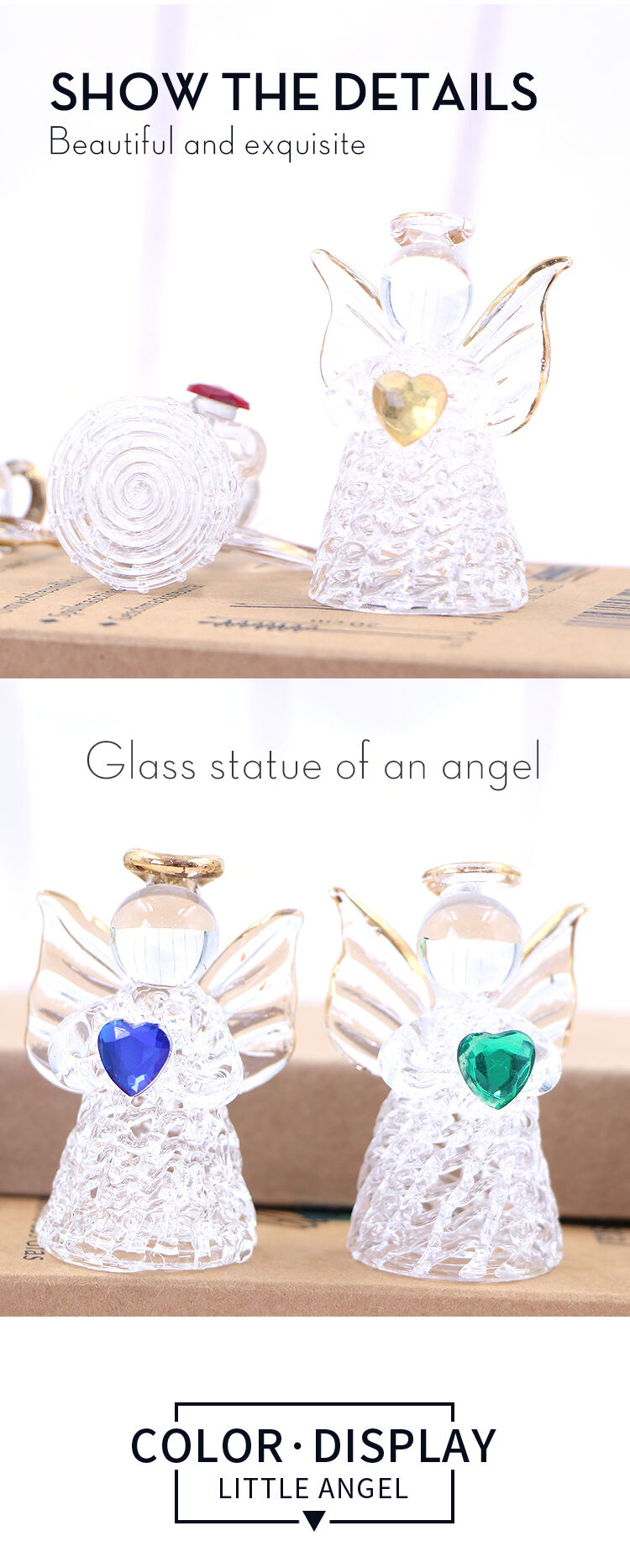 Custom Hand Blown Glass Fairy Angel Figurine Ornament manufacture