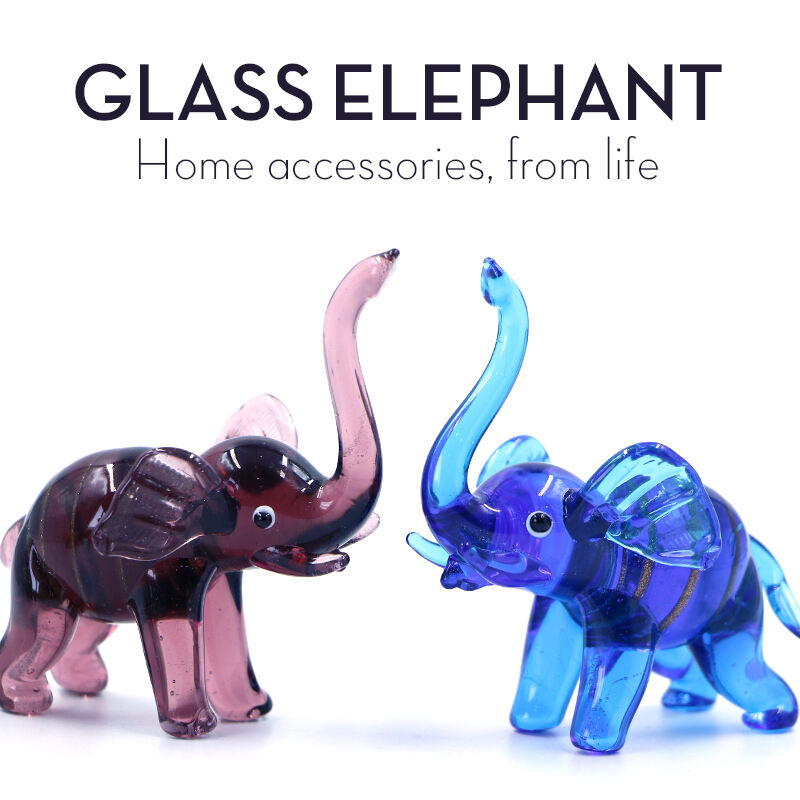 Multicolor Collection Drunk Glass Large Blue Elephant Statue Decoration Pictures Sculpture details