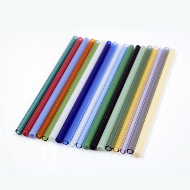 8mm Coloured Borosilicate Bamboo Design Glass Straw supplier