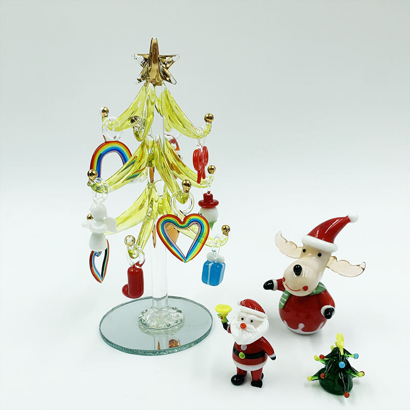 Handmade Art Murano Blown Glass Christmas Ornaments Decorations Christmas Tree For Tabletop Decoration manufacture