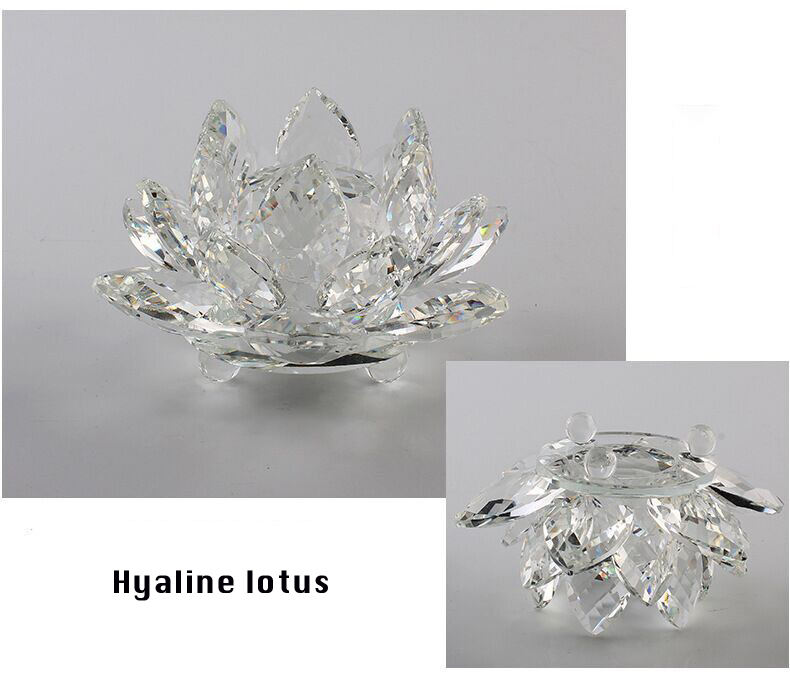 Wholesale Buddha Supplies Crystal Glass Crafts K9 Crystal Lotus Fengshui Crystal Flower supplier