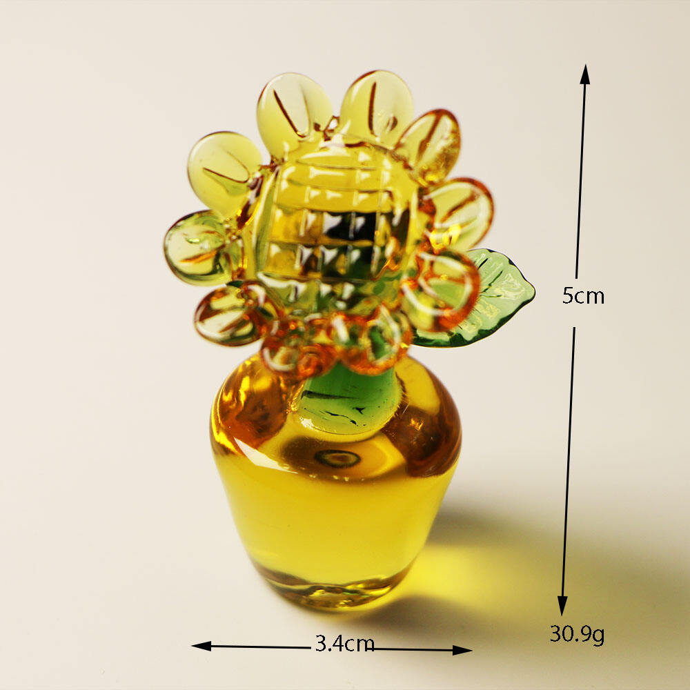 Handmade Artisan Crafts  Glass Flowers Home sunflower Glass Flowers Bonsai Decorative Ornaments supplier