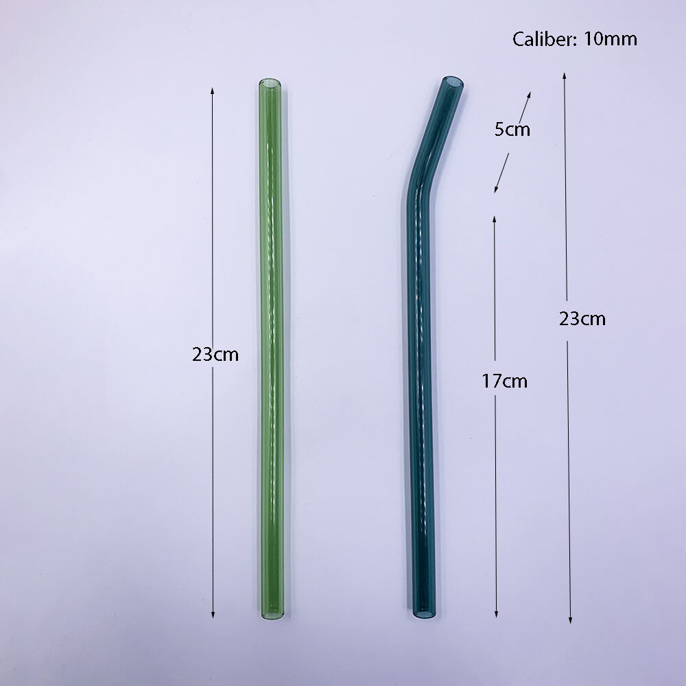 10mm Eco Friendly Reusable Borosilicate Straight Curved Bent Glass Drinking Straw supplier