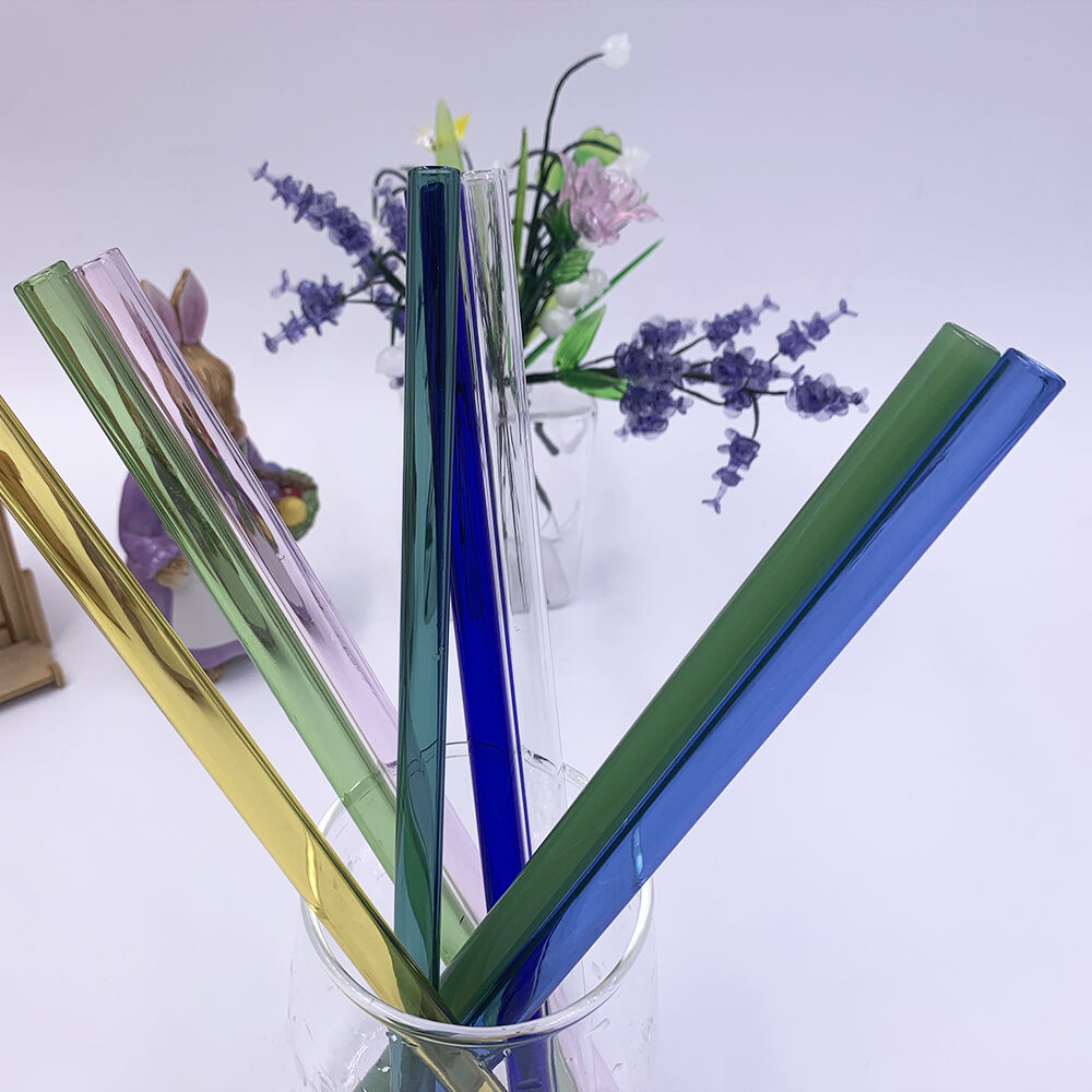 10mm Eco Friendly Reusable Borosilicate Straight Curved Bent Glass Drinking Straw factory