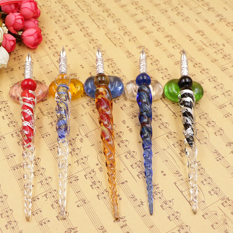 Handmade Borosilicate Murano Glass Dip Pen Holder supplier