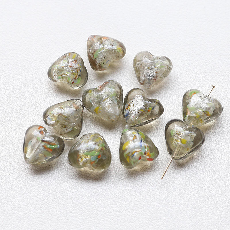 Murano Lampwork Glass loose beads Valentine Heart Beads For Jewelry Making supplier