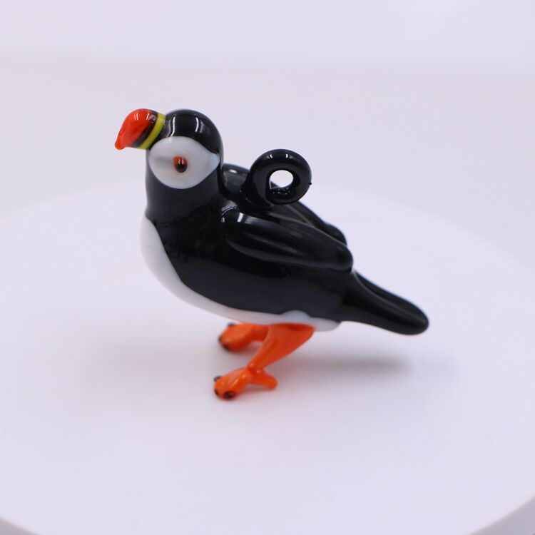 High Quality Handmade Murano Animal Glass Bird Puffin Figurine Ornament supplier