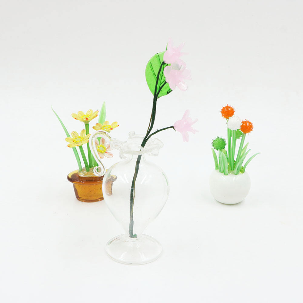 Wholesale  Handmade lampwork borosilicate glass plant vase transparent glass clear vase for flowers manufacture