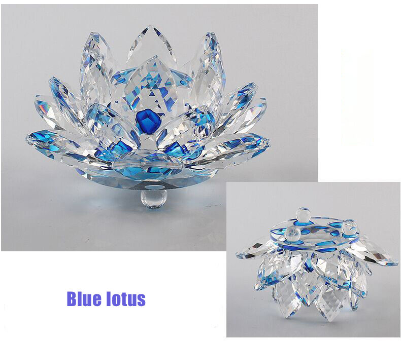 Wholesale Buddha Supplies Crystal Glass Crafts K9 Crystal Lotus Fengshui Crystal Flower manufacture