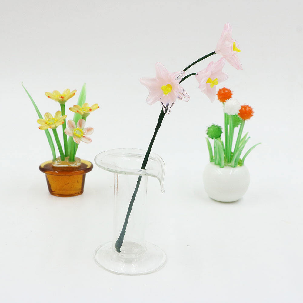 Wholesale  Handmade lampwork borosilicate glass plant vase transparent glass clear vase for flowers factory