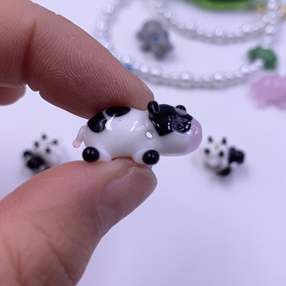 New fashion DIY bracelet 20mm animal cow murano Lampwork glass beads supplier