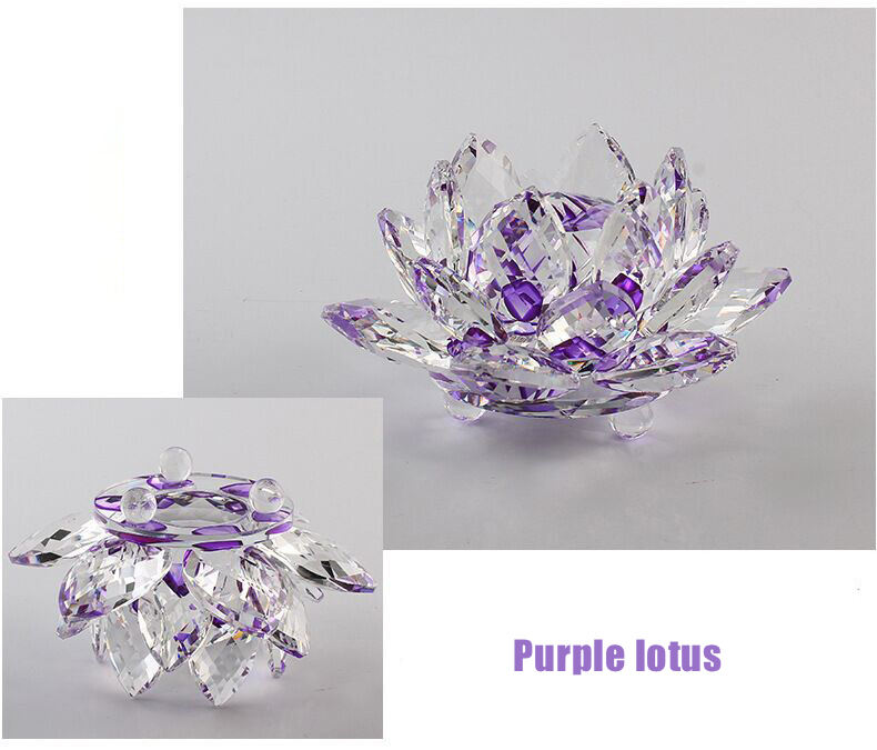 Wholesale Buddha Supplies Crystal Glass Crafts K9 Crystal Lotus Fengshui Crystal Flower supplier