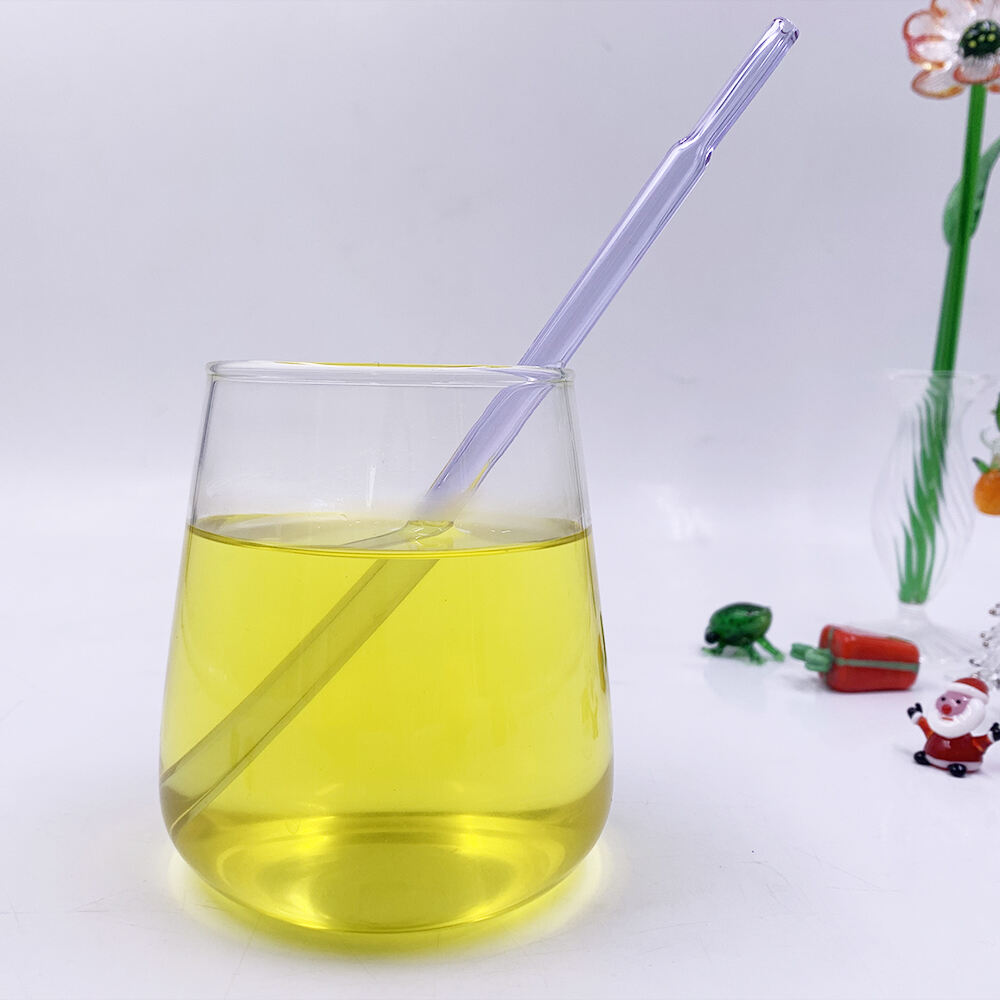 OEM ODM  Environmental Protection Borosilicate Custom Logo Drinking Straws flat mouth glass straws supplier