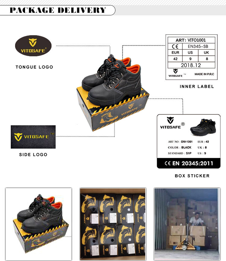 VITOSAFE Cheap Price High Quality Anti-slip Steel Toe Work Safety Shoes Boots For Men supplier