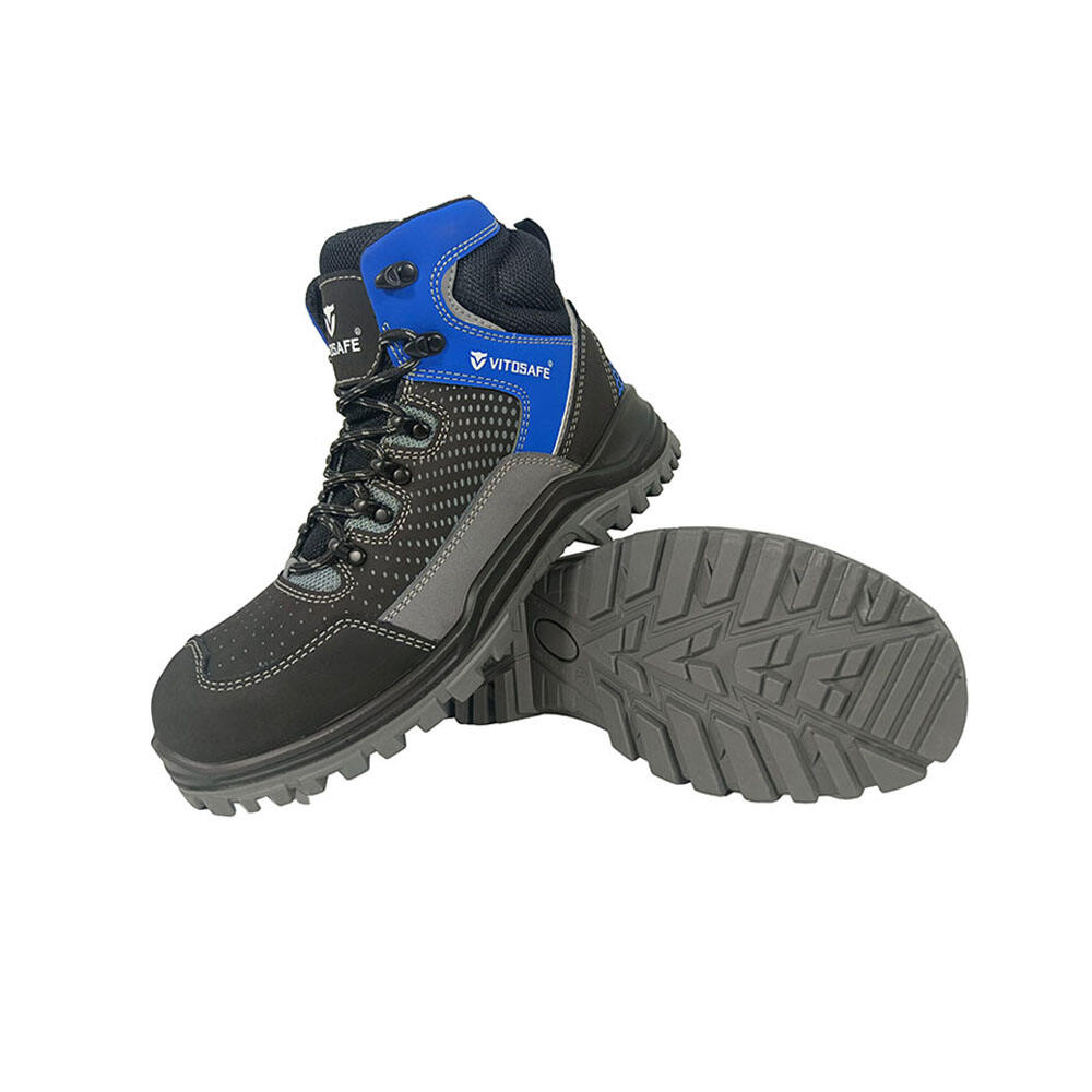 OEM Anti-smashing Steel Toe Breathable Nubuck Cow Leather Working Shoes for Men Safety supplier