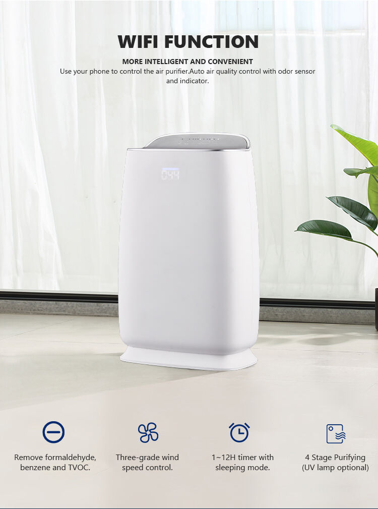 Gardens Smart Hepa 14 Air Purifier Uv Negative Ion Remove Haze Pm2.5 Commercial Large Room Air Purifier With Hepa Filter supplier